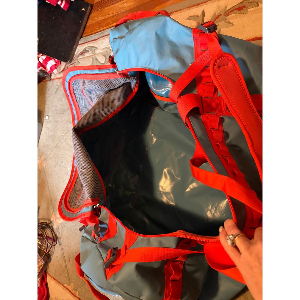 The North Face Base Camp Duffle Bag Large Blue Orange - Picture 5 of 14